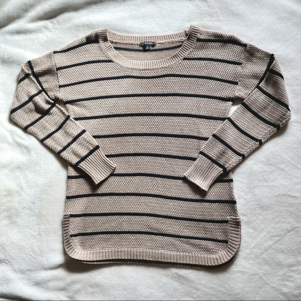 Papermoon Lightweight Tan Striped Sweater